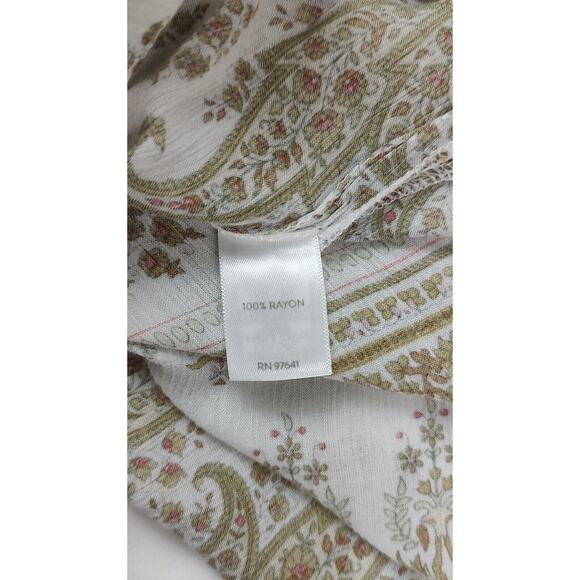 J. Jill Women's Long Sleeve Button Down Slits Hem Paisley Tunic Dress Size S - Picture 7 of 8